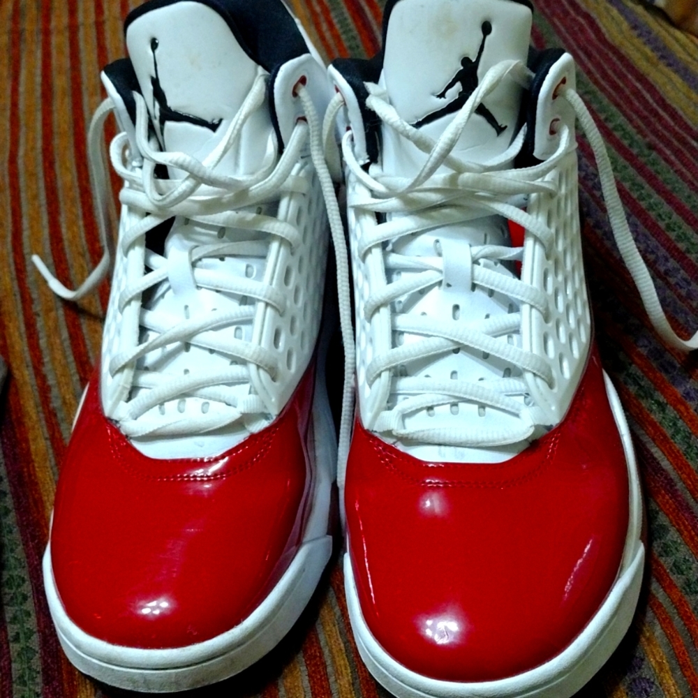Red and White Jordans